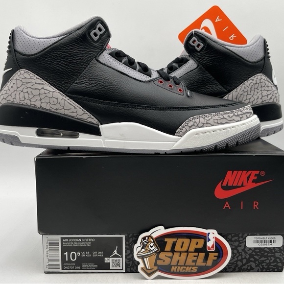 DS New Nike Air Jordan 3 Retro OG 2024 Black Cement Authentic Rare